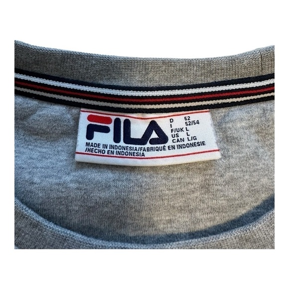 FILA Crewneck Sweat Shirt Long Sleeve Grey - Size Large - Picture 5 of 10